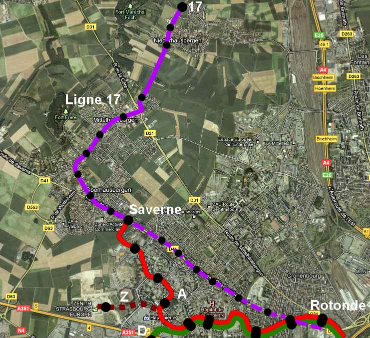 Ligne A, Z et 17