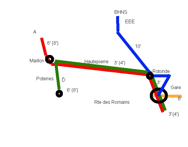 Schéma service Tram dans l'Ouest, selon la CUS